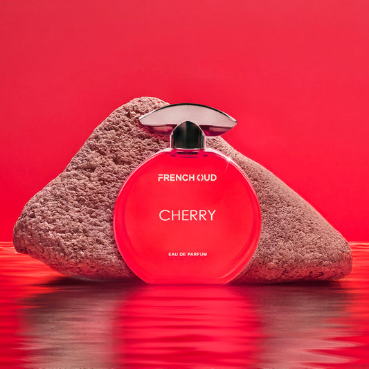 CHERRY Eau de Parfum – A vibrant women’s fragrance with cherry, caramel, and amber notes in a luxe bottle by Armondae"