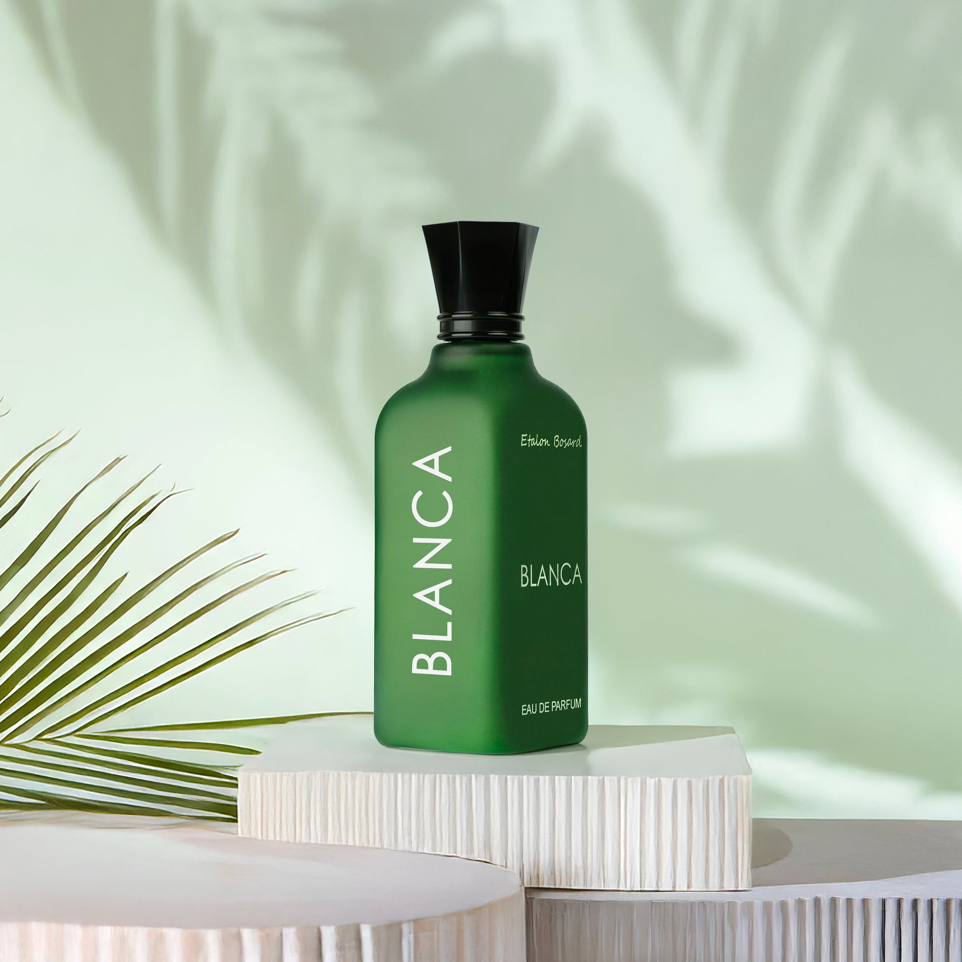 "BLANCA men’s perfume bottle – luxury fragrance with notes of grapefruit, leather, vetiver"

