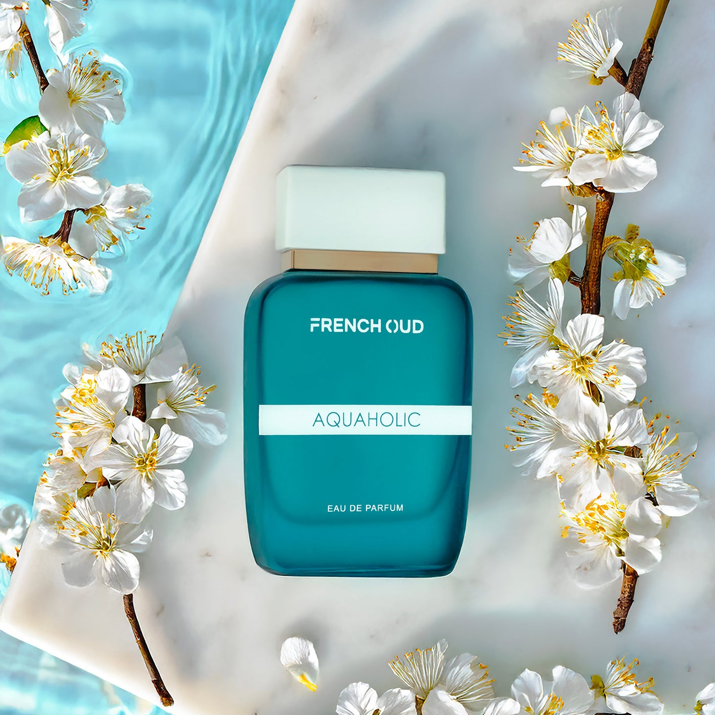 "AQUAHOLIC men’s perfume bottle – fresh citrus and oud fragrance with grapefruit, mint, incense, and patchouli by Armondae"
